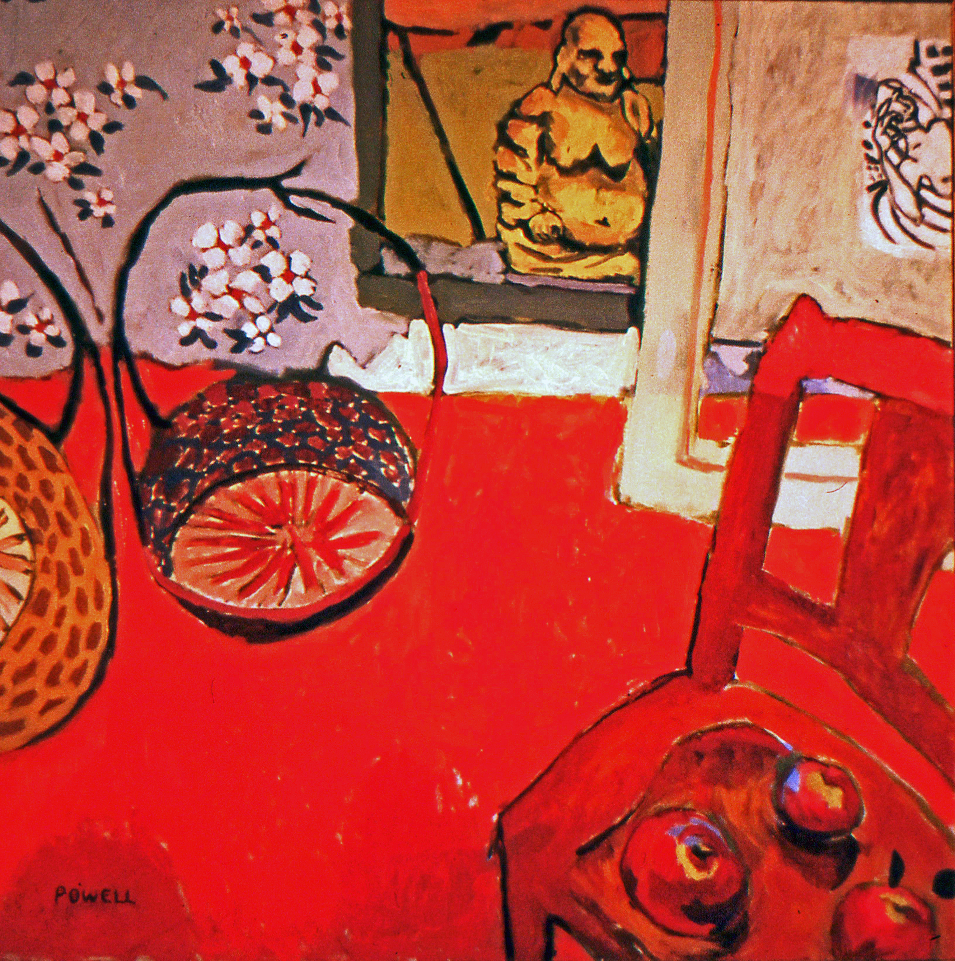 Red Still Life with Buddha